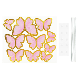 GOLDEN BUTTERFLY CAKE/CUPCAKE TOPPERS WEDDING BIRTHDAY BABYSHOWER CAKE  TOPPERS